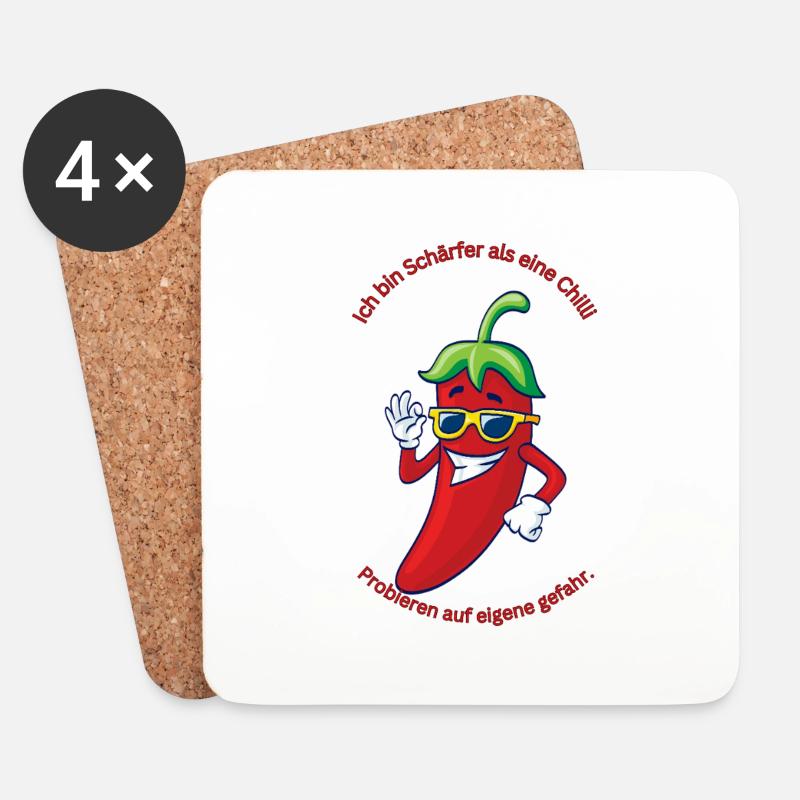 Je suis plus chaud qu’un piment - Dessous de verre (lot de 4) - blanc