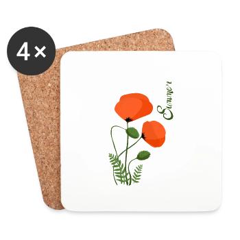 Summer flower - Untersetzer (4er-Set) - Weiß - Vorne