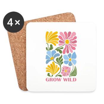 Wachsen sie wild - Untersetzer (4er-Set) - Weiß - Vorne