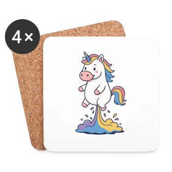 Licorne - Dessous de verre (lot de 4) - blanc - Devant