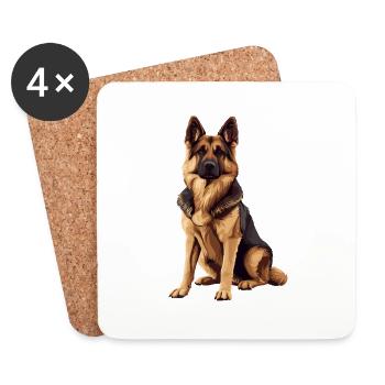 German Shepherd - Coasters (set of 4) - white - Front