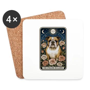 Englische Bulldogge - Untersetzer (4er-Set) - Weiß - Vorne