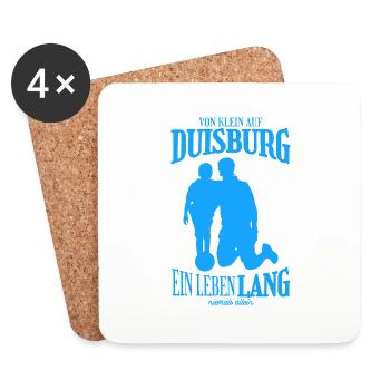 Duisburg Fußball Familie Geschenk - Untersetzer (4er-Set) - Weiß - Vorne
