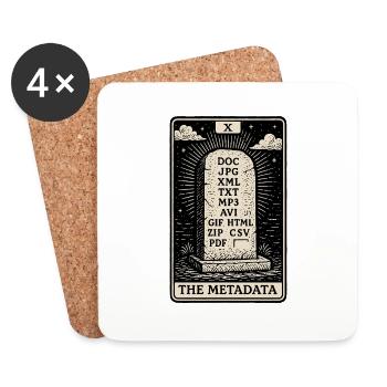 Tarot des archives numériques – La carte de métadonnées - Dessous de verre (lot de 4) - blanc - Devant