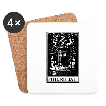 Kaffeebeschwörung Tarot – Das Ritual (Dunkle Version) - Untersetzer (4er-Set) - Weiß - Vorne