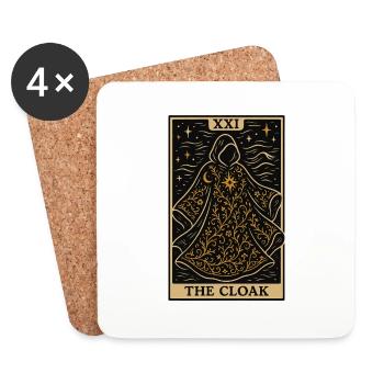 Couture de la carte de tarot – La cape - Dessous de verre (lot de 4) - blanc - Devant