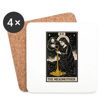 Meadmother Tarotkarte Kunstdruck - Untersetzer (4er-Set) - Weiß - Vorne