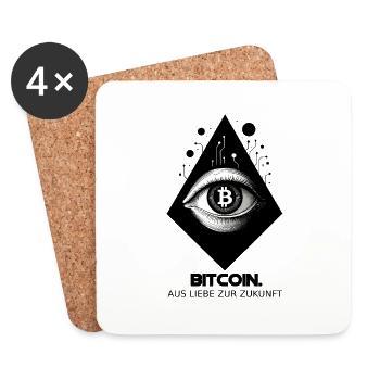 Aus Liebe zur Zukunft – Bitcoin Shirt - Untersetzer (4er-Set) - Weiß - Vorne