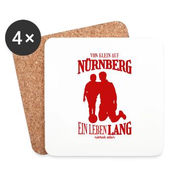 Nürnberg Fußball Tradition Geschenk - Untersetzer (4er-Set) - Weiß - Vorne