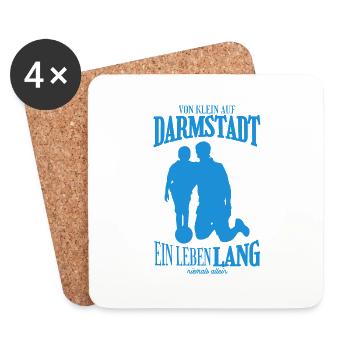 Darmstadt Fußball Tradition Geschenk - Untersetzer (4er-Set) - Weiß - Vorne