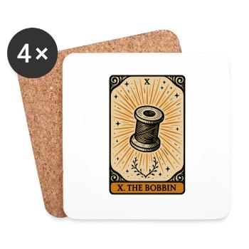 Bobbin of Fate Tarot Sewing - Coasters (set of 4) - white - Front