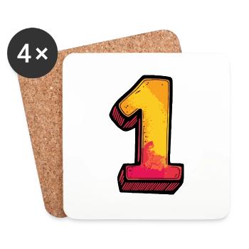 1 Number Comic - Coasters (set of 4) - white - Front