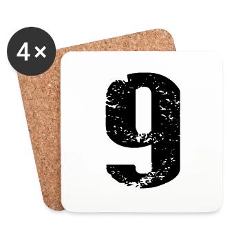 Justaucorps à 9 chiffres - Dessous de verre (lot de 4) - blanc - Devant