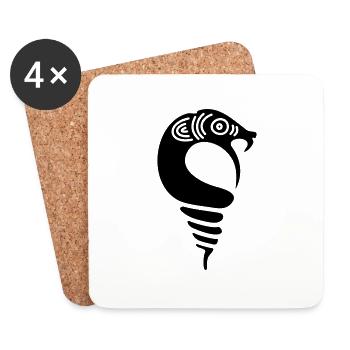 Zimbabwe Nyami Nyami - Coasters (set of 4) - white - Front