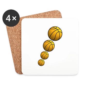 basketball - Dessous de verre (lot de 4) - blanc - Devant