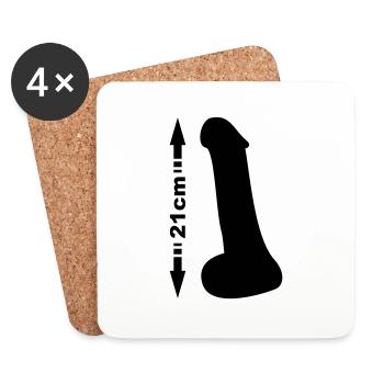 Penis 21cm - Untersetzer (4er-Set) - Weiß - Vorne