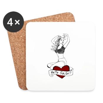Sailor Pin up - Coasters (set of 4) - white - Front