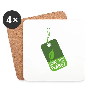 etikett_stp - Coasters (set of 4) - white - Front