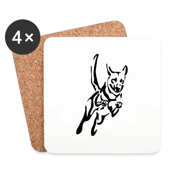 Malinois Sprung Hundesport Wilsigns Hunde - Untersetzer (4er-Set) - Weiß - Vorne