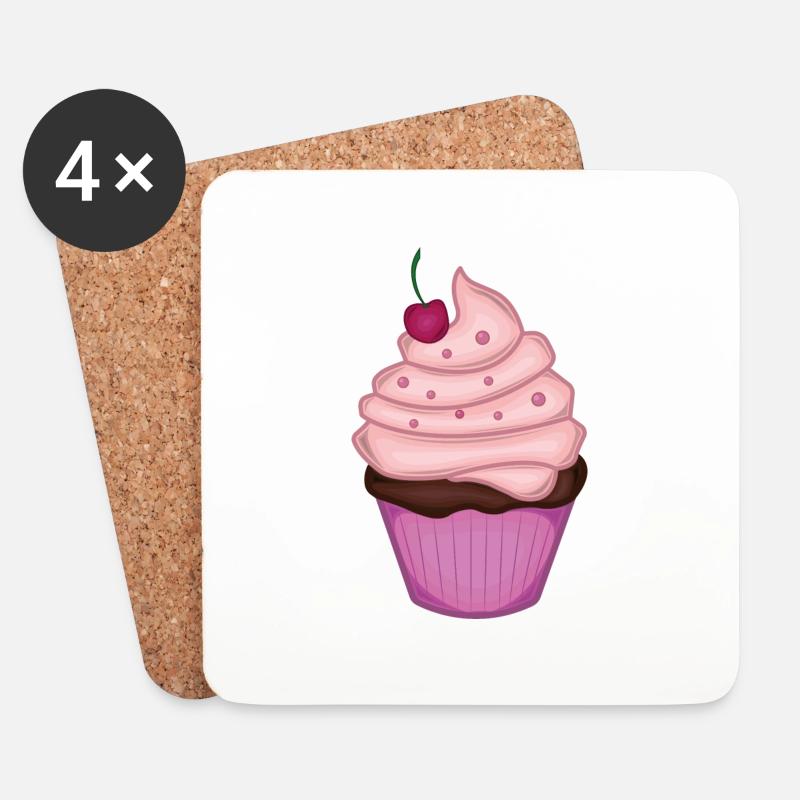 Cupcake - Untersetzer (4er-Set) - Weiß