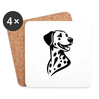 fier dalmatien élégant chien portrait - Dessous de verre (lot de 4) - blanc - Devant