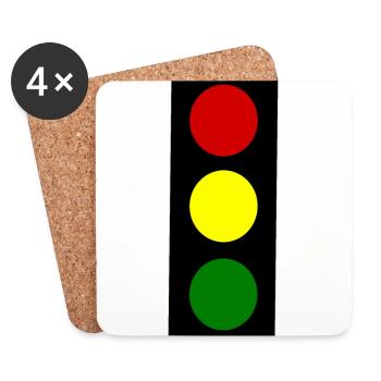 Ampel - Untersetzer (4er-Set) - Weiß - Vorne