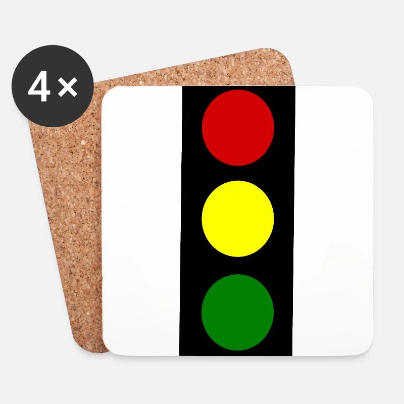 Ampel - Untersetzer (4er-Set) - Weiß