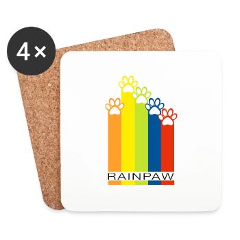 Patte de chien arc-en-ciel de Rainpaw - Chien - Dessous de verre (lot de 4) - blanc - Devant
