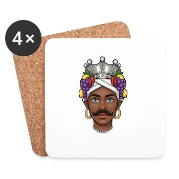 Sicily Dark Brown Man Sicily - Coasters (set of 4) - white - Front