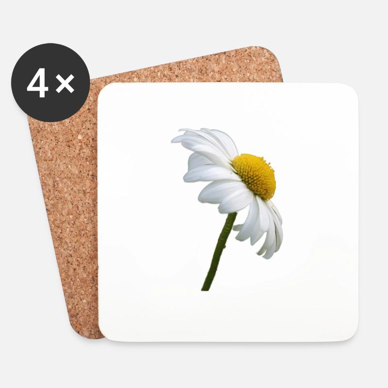 Margerite Gänseblume - Untersetzer (4er-Set) - Weiß