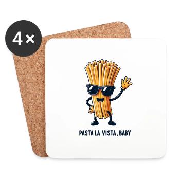 Pasta La Vista, Baby! - Coasters (set of 4) - white - Front