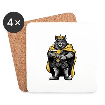 Wolf Beer Funny - Coasters (set of 4) - white - Front