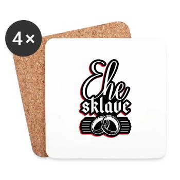 Ehe Sklave Hochzeit Junggesellenabschied - Untersetzer (4er-Set) - Weiß - Vorne