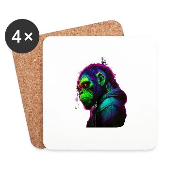 Monkey,Design,Neo,Comic - Coasters (set of 4) - white - Front