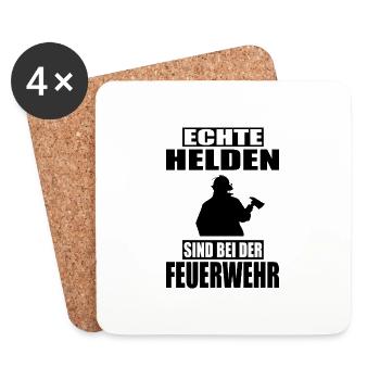 Feuerwehr - Untersetzer (4er-Set) - Weiß - Vorne