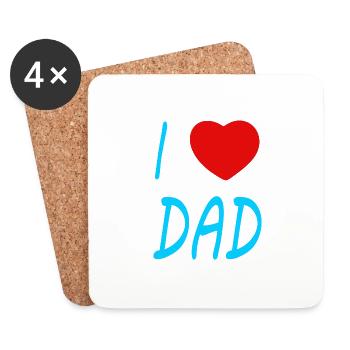 I love Dad - Coasters (set of 4) - white - Front