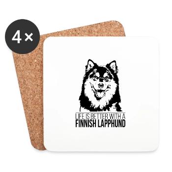 FINNISH LAPPHUND Life better Dog saying Wilsigns - Coasters (set of 4) - white - Front