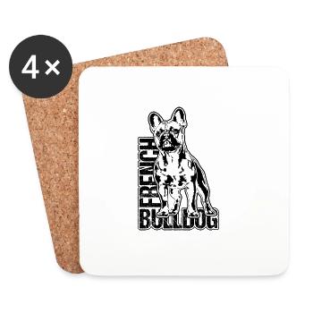 FRENCH BULLDOG Chien Chiens Portrait Wilsigns - Dessous de verre (lot de 4) - blanc - Devant