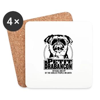 PETIT BRABANCON coolest people dog saying dogs - Coasters (set of 4) - white - Front