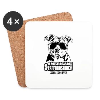 AMERICAN STAFFORDSHIRE TERRIER coolest dog ever - Untersetzer (4er-Set) - Weiß - Vorne