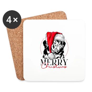 Père Noël TERRE-Neuve Joyeux Noël Chiens Wilsigns - Dessous de verre (lot de 4) - blanc - Devant