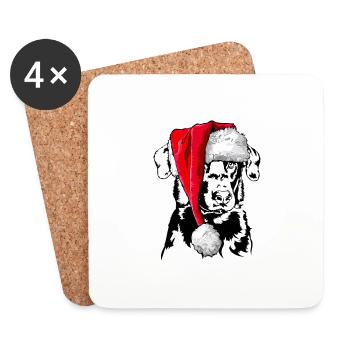 Santa BEAUCERON Weihnachten Hunde Wilsigns - Untersetzer (4er-Set) - Weiß - Vorne
