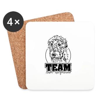 TEAM IRISH WOLFHOUND Hunde Windhunde Wilsigns - Untersetzer (4er-Set) - Weiß - Vorne