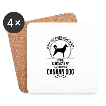 CANAAN DOG Schutzengel Hunde Spruch Wilsigns - Untersetzer (4er-Set) - Weiß - Vorne