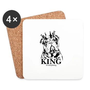 OLD ENGLISH BULLDOG King of everything Wilsigns - Untersetzer (4er-Set) - Weiß - Vorne