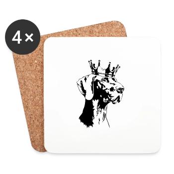 German Shorthair Crown Dog Dogs Wilsigns - Coasters (set of 4) - white - Front