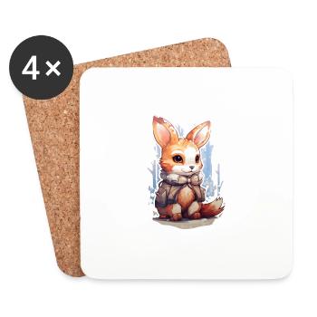 Winter Snow Fluffy - Coasters (set of 4) - white - Front