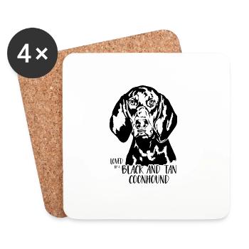 Aimé par un Coonhound noir et feu Dogs Wilsigns - Dessous de verre (lot de 4) - blanc - Devant