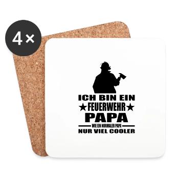 Feuerwehr - Untersetzer (4er-Set) - Weiß - Vorne