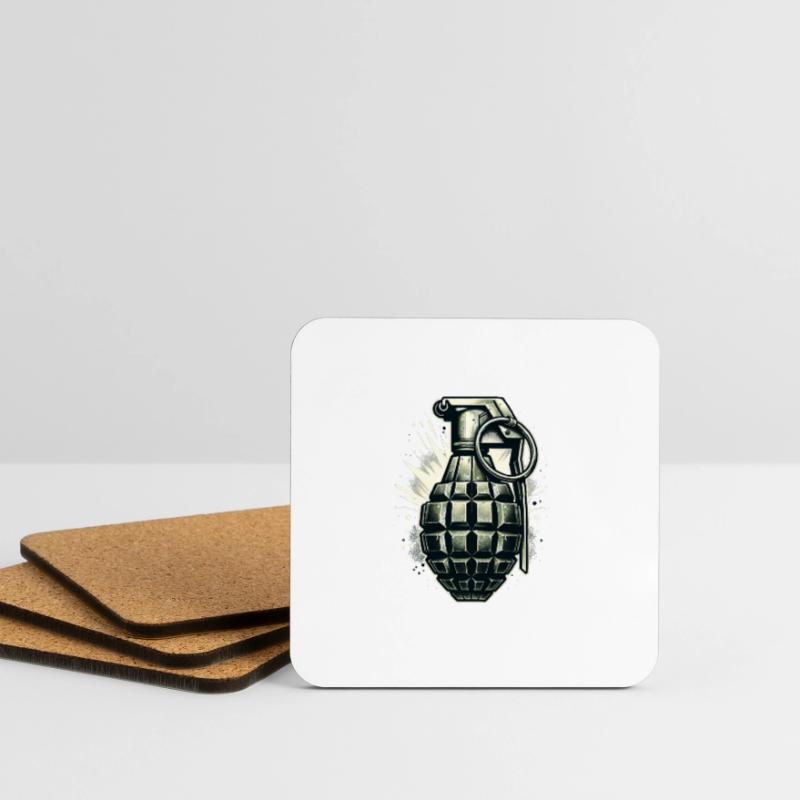 Detonate Design: Classic Grenade Coasters (set of 4)